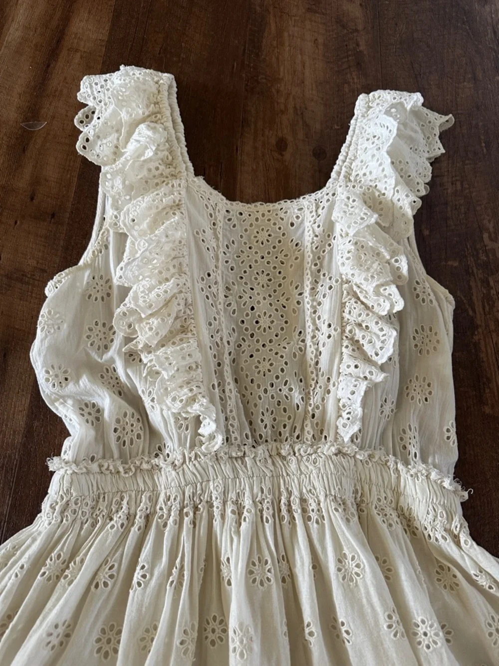 Love Shack fancy cream eyelet dress size large - Picture 2 of 6